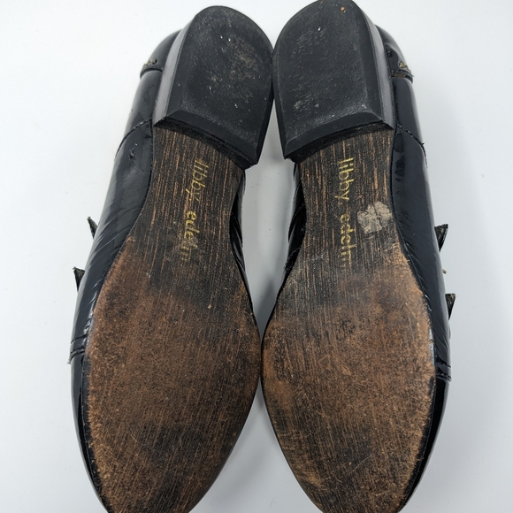 Libby Edelman Glossy Black Patent Buckle Oxfords Size 9 - Picture 9 of 13